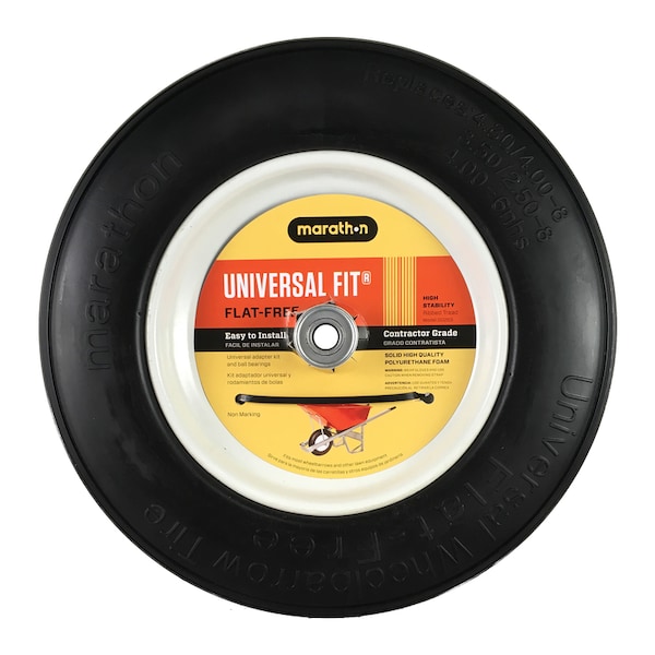 Marathon Industries Marathon Universal Fit 8 in. D X 14.5 in. D 300 lb. cap. Centered Wheelbarrow Tire Polyurethane 1 pk 00265 - main